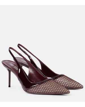 Paris Texas Slingback-Pumps Lidia 70 Aus Mesh - Braun