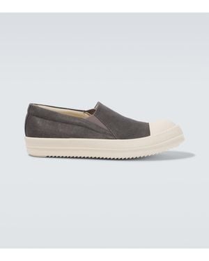 Rick Owens Slip-Ons Boat Aus Denim - Weiß