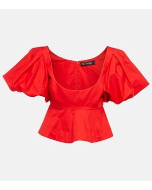 Oscar de la Renta Cropped-Top Aus Baumwolle - Rot
