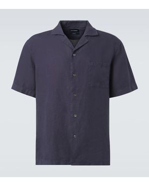 Thom Sweeney Chemise En Lin - Bleu
