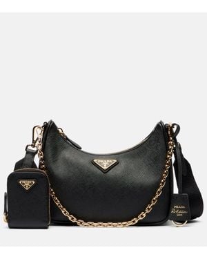 Prada Re-Edition 2005 Leather Shoulder Bag - Black