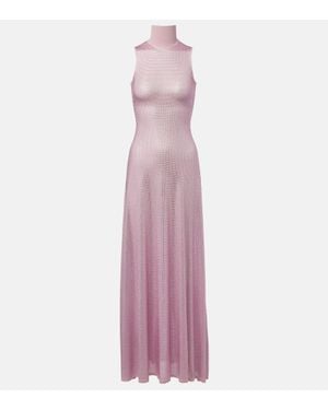 David Koma Ruched Sequined Maxi Dress - Purple