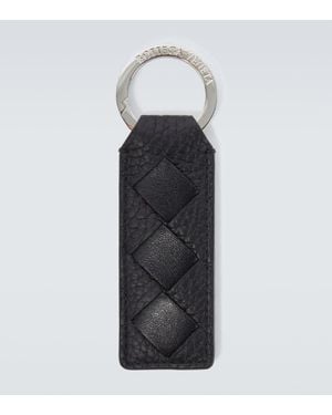 Bottega Veneta Intrecciato Leather Keychain - Black