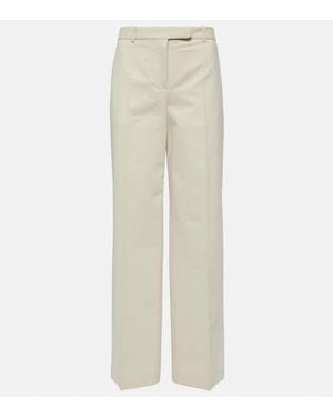 The Row Banew Cotton And Wool Wide-Leg Pants - Natural
