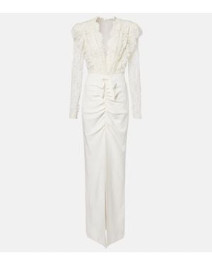 Alessandra Rich Robe Aus Spitze - Weiß