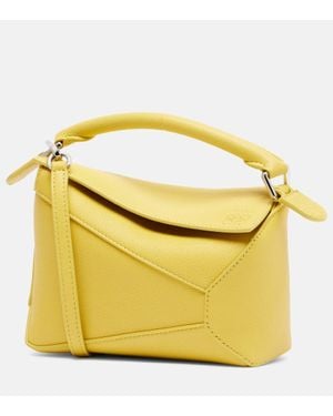Loewe Puzzle Edge Mini Leather Crossbody Bag - Yellow