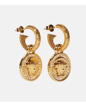 Versace Boucles d'oreilles à pendants en cristaux Medusa - Métallisé
