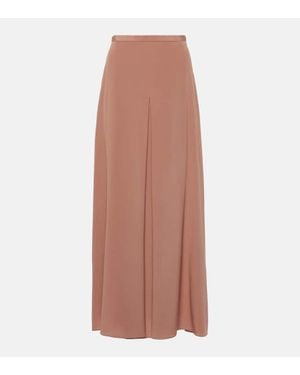 FFORME Lotta Silk Crepe De Chine Maxi Skirt - Brown