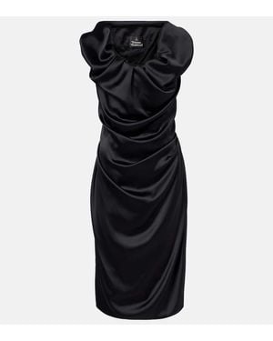 Vivienne Westwood Rill Draped Midi Dress - Black