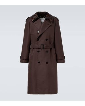 Burberry Trenchcoat Check Aus Seide Und Baumwolle - Braun
