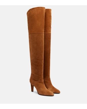 Chloé Eve 85 Suede Over-The-Knee Boots - Brown