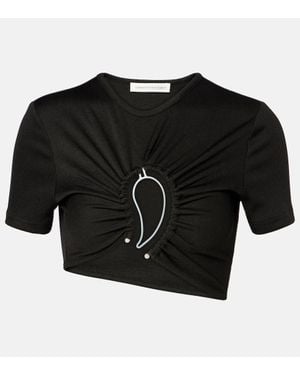Christopher Esber Cropped-Top Paisley - Schwarz