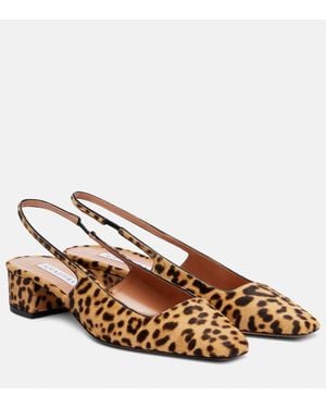 Aquazzura Ginza 35 Calf Hair Slingback Court Shoes - Brown