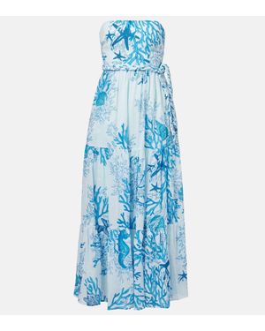 Poupette Maxikleid Thelma Aus Baumwolle - Blau