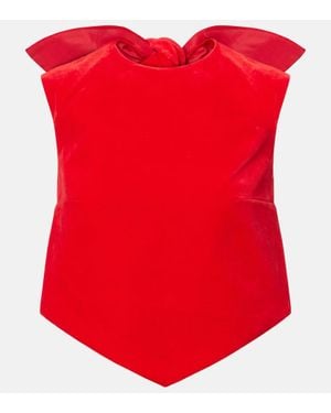 Patou Cropped-Top Aus Baumwollsamt - Rot