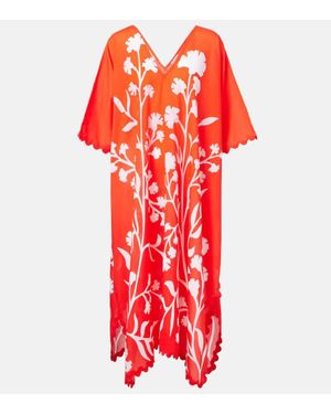 Juliet Dunn Printed Cotton Kaftan - Red