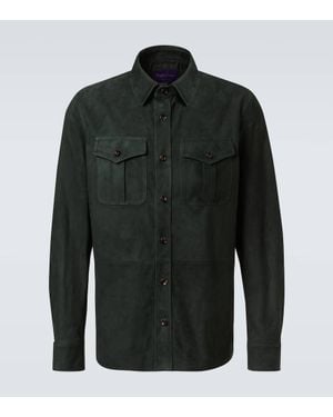 Ralph Lauren Barron Suede Overshirt - Black