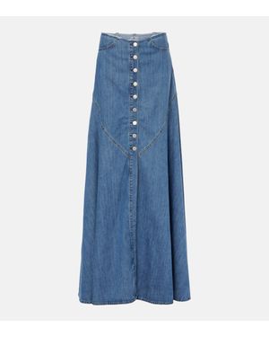 AG Jeans Denim Maxi Skirt - Blue