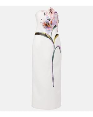 LEO LIN Rayna Floral-Applique Cocktail Dress - White
