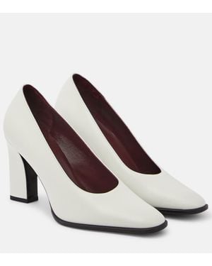 The Row Loafer-Pumps Aus Leder - Weiß