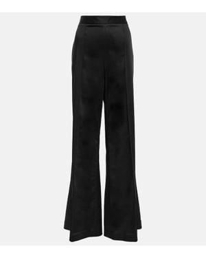 Jonathan Simkhai Jordana Duchess Satin Bootcut Pants - Black