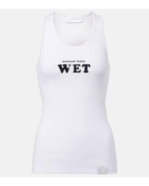 Stella McCartney Printed Cotton-Blend Tank Top - White