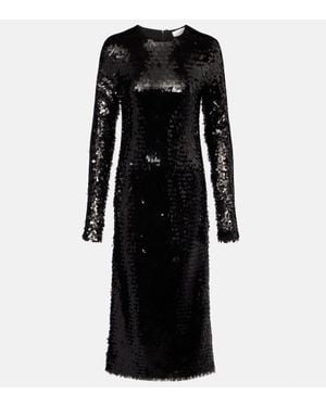 Sportmax Elleni Sequined Jersey Midi Dress - Black
