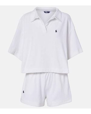 Polo Ralph Lauren Cotton Terry Polo Shirt And Shorts Set - White