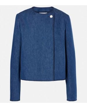 Gabriela Hearst Wyn Cotton And Linen Jacket - Blue