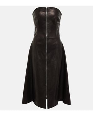 Khaite Valerie Lambskin Dress - Black