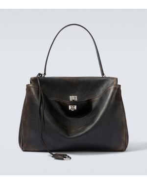Balenciaga Bolso Rodeo Large De Piel Con Efecto Desgastado - Negro