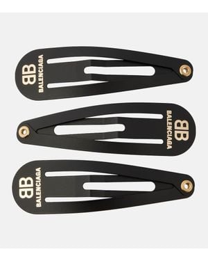 Balenciaga Set De Trois Barrettes Holli Bb - Noir