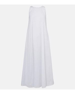 Max Mara Maxikleid Romea Aus Popeline - Weiß