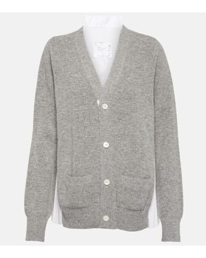 Sacai Cardigan Aus Baumwolle - Grau