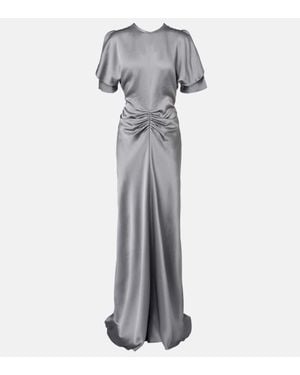 Victoria Beckham Robe Isabella Aus Satin - Grau
