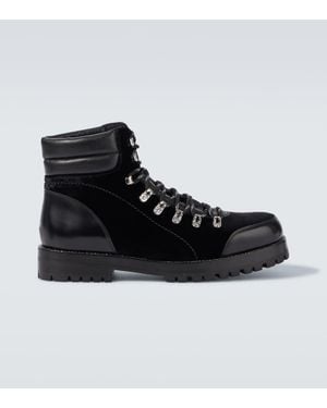 Manolo Blahnik Botas Janka De Terciopelo Con Piel - Negro