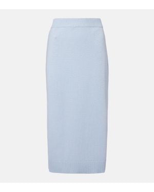 Carolina Herrera Jupe Crayon Midi En Laine Et Cachemire - Bleu