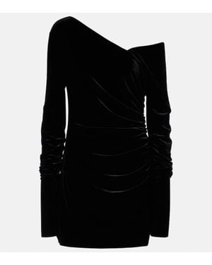 SIR. Ettore Ruched Velvet Minidress - Black