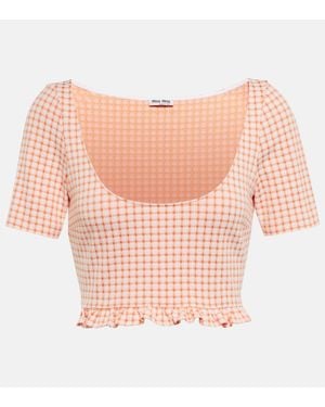 Miu Miu Cropped-Top - Pink