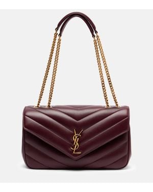 Saint Laurent Lou Lou Medium Leather Shoulder Bag - Purple