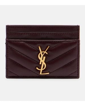 Saint Laurent Kartenetui Cassandre Aus Matelasse-Leder - Lila