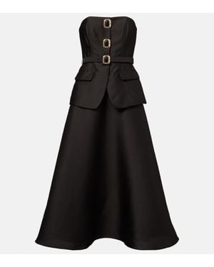 Self-Portrait Embellished Belted Midi Dress - Black