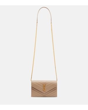 Saint Laurent Portemonnaie Mit Kettenriemen Cassandre Envelope - Weiß