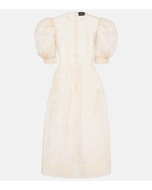 Simone Rocha Embroidered Midi Dress - Natural