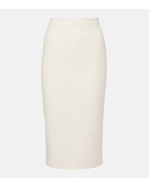 Roland Mouret Boucle Pencil Skirt - White