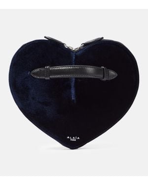 Alaïa Clutch Le Cour Aus Samt - Blau