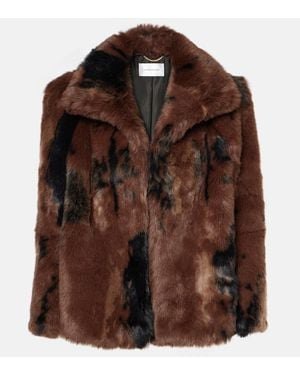 Victoria Beckham Faux Fur Jacket - Brown