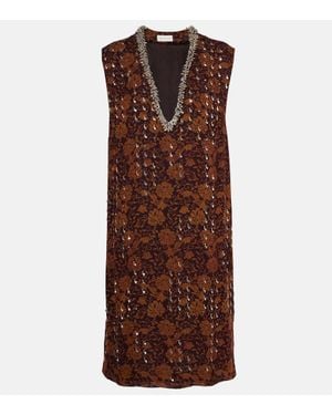 Dries Van Noten Abito Midi - Marrone