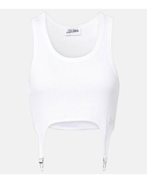 Jean Paul Gaultier Bustier-Top Aus Baumwoll-Jersey - Weiß