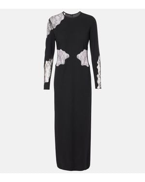 Max Mara Enziana Wool-Blend Crepe Maxi Dress - Black